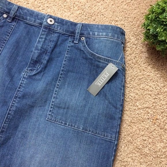 Christopher & Banks | NWT Denim Jean Skirt Raw Hem - Picture 2 of 5